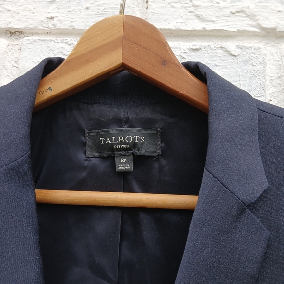 Talbots Wool Blend Blazer Navy Size 8p - Picture 2 of 6